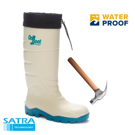 KING 1005 S4 POLÜRETAN UZUN BAĞLI ÇELİK BURUN ÇİZME (PU LONG BOOTS STEEL TOE CUP-S4 - BEYAZ MAVİ