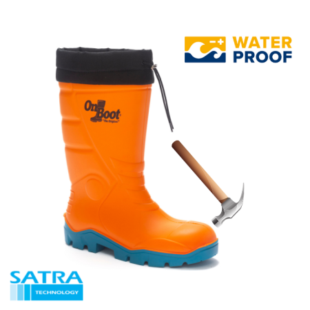 KING 1006 S4 POLİÜRETAN ÇELİK BURUN KISA BAĞLI ÇİZME (PU SHORT BOOTS- STEEL TOE CUP-S4 - TURUNCU MAVİ
