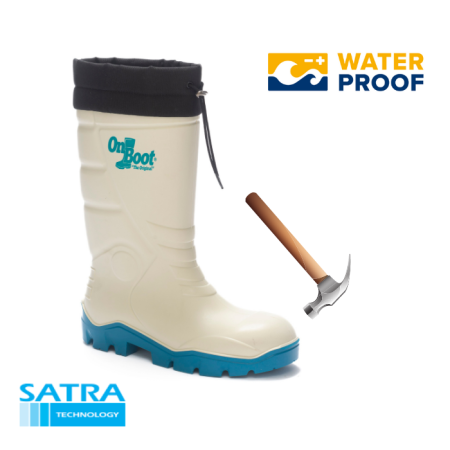 KING 1006 S4 POLİÜRETAN ÇELİK BURUN KISA BAĞLI ÇİZME (PU SHORT BOOTS- STEEL TOE CUP-S4 - BEYAZ MAVİ