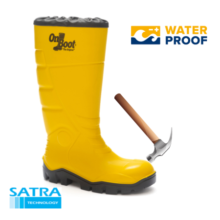 KING 1008 S4 POLİÜRETAN ÇELİK BURUN UZUN BÜZGÜLÜ ÇİZME (PU LONG COVER BOOTS STEEL TOE CUP-S4 - SARI SİYAH