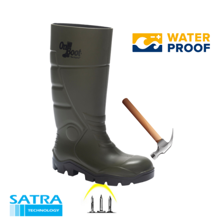 KING 1001 S5 POLİÜRETAN ÇELİK BURUN ÇELİK TABAN UZUN ÇİZME (STEEL TOE CUP AND STEEL MIDSOLE S5 - HAKİ