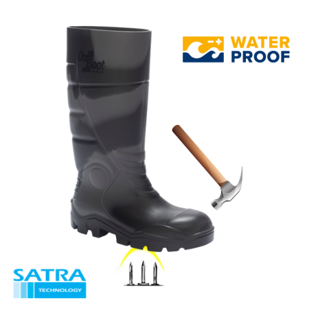 KING 1001 S5 POLİÜRETAN ÇELİK BURUN ÇELİK TABAN UZUN ÇİZME (STEEL TOE CUP AND STEEL MIDSOLE S5 - SİYAH KAMUFLAJ SİYAH