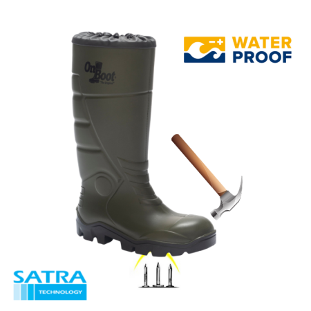 KING 1008 S5 POLİÜRETAN ÇELİK BURUN ÇELİK TABAN UZUN BÜZGÜLÜ ÇİZME (STEEL TOE CUP AND STEEL MIDSOLE)-S5 - HAKİ