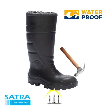 KING 1008 S5 POLİÜRETAN ÇELİK BURUN ÇELİK TABAN UZUN BÜZGÜLÜ ÇİZME (STEEL TOE CUP AND STEEL MIDSOLE)-S5 - SİYAH SİYAH