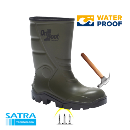 KING 1002 S5 POLİÜRETAN ÇELİK BURUN ÇELİK TABAN KISA BİYELİ ÇİZME (STEEL TOE CUP AND STEEL MIDSOLE S5 - HAKİ
