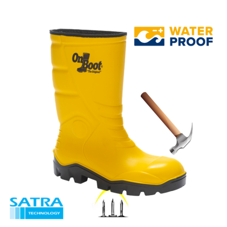 KING 1002 S5 POLİÜRETAN ÇELİK BURUN ÇELİK TABAN KISA BİYELİ ÇİZME (STEEL TOE CUP AND STEEL MIDSOLE S5 - SARI SİYAH