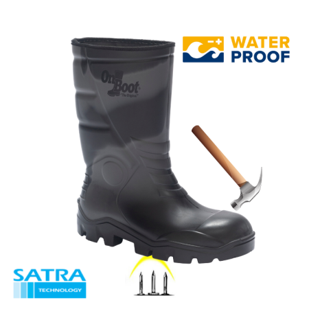 KING 1002 S5 POLİÜRETAN ÇELİK BURUN ÇELİK TABAN KISA BİYELİ ÇİZME (STEEL TOE CUP AND STEEL MIDSOLE S5 - SİYAH KAMUFLAJ SİYAH