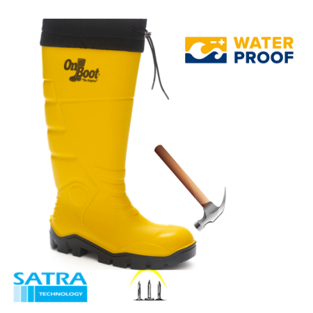 KING 1005 S5 POLÜRETAN UZUN BAĞLI ÇELİK BURUN ÇELİK TABAN ÇİZME ( STEEL TOE CUP AND STEEL MIDSOLE S5 - SARI SİYAH