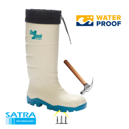 KING 1005 S5 POLÜRETAN UZUN BAĞLI ÇELİK BURUN ÇELİK TABAN ÇİZME ( STEEL TOE CUP AND STEEL MIDSOLE S5 - BEYAZ MAVİ