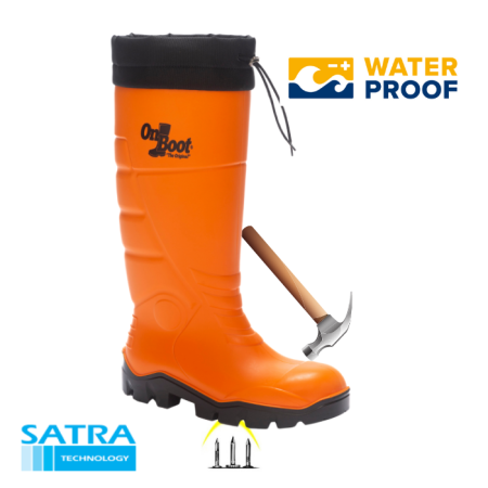 KING 1005 S5 POLÜRETAN UZUN BAĞLI ÇELİK BURUN ÇELİK TABAN ÇİZME ( STEEL TOE CUP AND STEEL MIDSOLE S5 - TURUNCU SİYAH