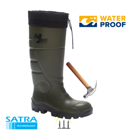 KING 1005 S5 POLÜRETAN UZUN BAĞLI ÇELİK BURUN ÇELİK TABAN ÇİZME ( STEEL TOE CUP AND STEEL MIDSOLE S5 - HAKİ