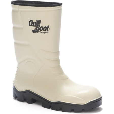 Onboot Kısa Soğuk Geçirmez , Su Geçirmez Kaymaz Tabanlı  İş Av ve Yağmur Çizmesi 1002 - BEYAZ SIYAH