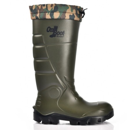 Onboot Kısa Bağlı Su Geçirmez Kaymaz Tabanlı İş Av ve Yağmur Çizmesi 1006 - HAKI SIYAH