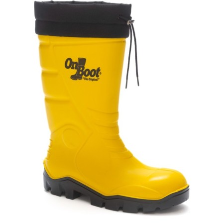 Onboot Kısa Bağlı Su Geçirmez Kaymaz Tabanlı İş Av ve Yağmur Çizmesi 1006 - SARI SIYAH
