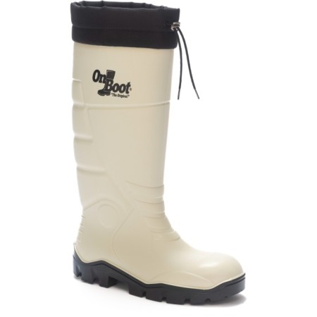 Onboot Uzun Bağlı Soğuk Geçirmez, Su Geçirmez Kaymaz Tabanlı İş Av ve Yağmur Çizmesi 1005 - BEYAZ SIYAH