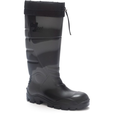 Onboot Uzun Bağlı Soğuk Geçirmez, Su Geçirmez Kaymaz Tabanlı İş Av ve Yağmur Çizmesi 1005 - KMF SİYAH GRİ SİYAH