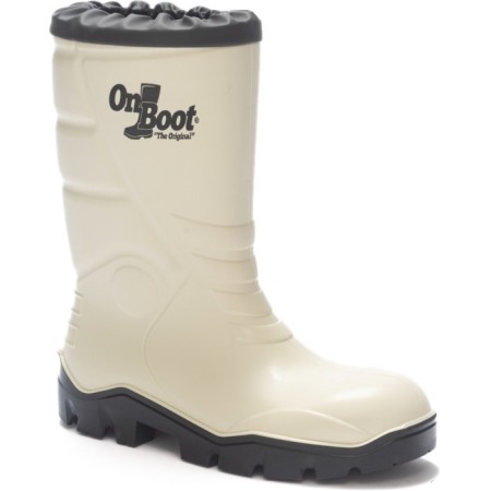 Onboot Kısa Büzgülü Soğuk, Su Geçirmez Tabanlı İş Av ve Yağmur Çizmesi 1009 - BEYAZ SIYAH