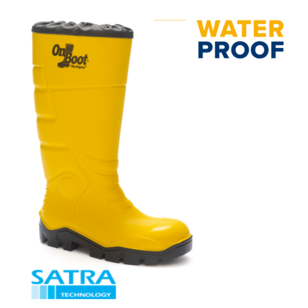 KİNG 1008 POLÜRETAN UZUN BÜZGÜLÜ ÇELİKSİZ ÇİZME ( O4 )PU LONG COVER BOOTS  - SARI SİYAH