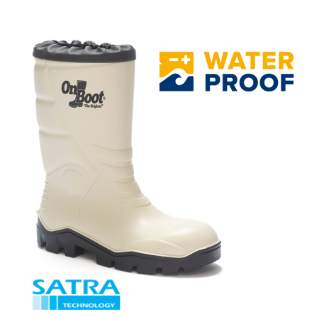 KİNG 1009 POLÜRETAN KISA BÜZGÜLÜ ÇELİKSİZ ÇİZME ( O4 ) PU SHORT COVER BOOTS (O4) - BEYAZ SİYAH