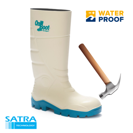 KING 1001 S4 POLİÜRETAN ÇELİK BURUN  UZUN ÇİZME (PU LONG BOOTS STEEL TOE CUP-S4 - BEYAZ MAVİ