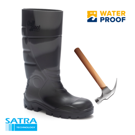 KING 1001 S4 POLİÜRETAN ÇELİK BURUN  UZUN ÇİZME (PU LONG BOOTS STEEL TOE CUP-S4 - SİYAH KAMUFLAJ SİYAH