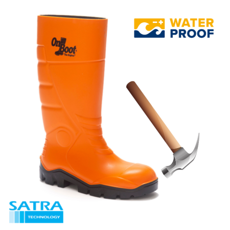 KING 1001 S4 POLİÜRETAN ÇELİK BURUN  UZUN ÇİZME (PU LONG BOOTS STEEL TOE CUP-S4 - TURUNCU SİYAH