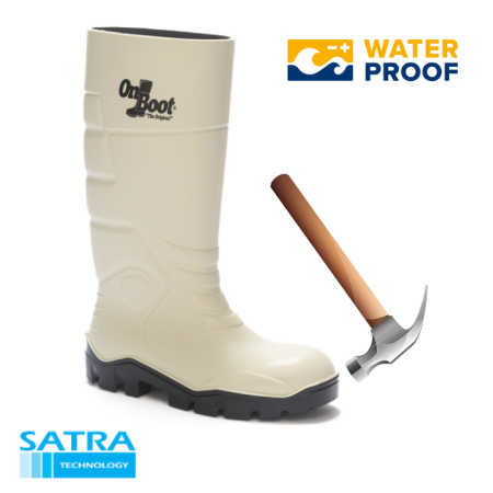 KING 1001 S4 POLİÜRETAN ÇELİK BURUN  UZUN ÇİZME (PU LONG BOOTS STEEL TOE CUP-S4 - BEYAZ SİYAH