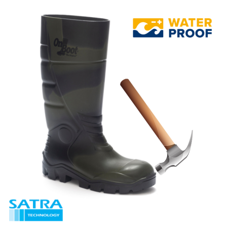 KING 1001 S4 POLİÜRETAN ÇELİK BURUN  UZUN ÇİZME (PU LONG BOOTS STEEL TOE CUP-S4 - YEŞİL KAMUFLAJ SİYAH