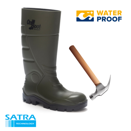 KING 1001 S4 POLİÜRETAN ÇELİK BURUN  UZUN ÇİZME (PU LONG BOOTS STEEL TOE CUP-S4 - HAKİ