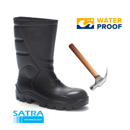 KING 1002 S4 POLİÜRETAN ÇELİK BURUN  KISA BİYELİ ÇİZME (PU SHORT BOOTS- STEEL TOE CUP-S4 - SİYAH SİYAH