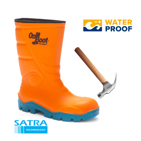 KING 1002 S4 POLİÜRETAN ÇELİK BURUN  KISA BİYELİ ÇİZME (PU SHORT BOOTS- STEEL TOE CUP-S4 - TURUNCU MAVİ