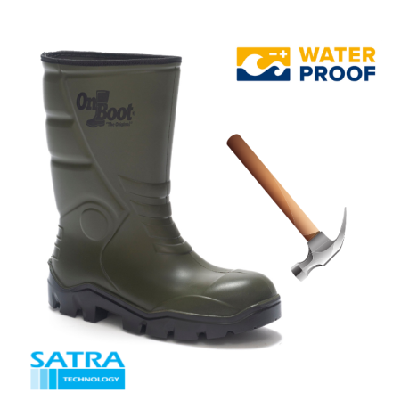 KING 1002 S4 POLİÜRETAN ÇELİK BURUN  KISA BİYELİ ÇİZME (PU SHORT BOOTS- STEEL TOE CUP-S4 - HAKİ