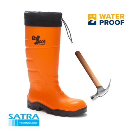 KING 1005 S4 POLÜRETAN UZUN BAĞLI ÇELİK BURUN ÇİZME (PU LONG BOOTS STEEL TOE CUP-S4 - TURUNCU SİYAH