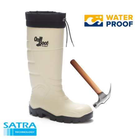 KING 1005 S4 POLÜRETAN UZUN BAĞLI ÇELİK BURUN ÇİZME (PU LONG BOOTS STEEL TOE CUP-S4 - BEYAZ SİYAH